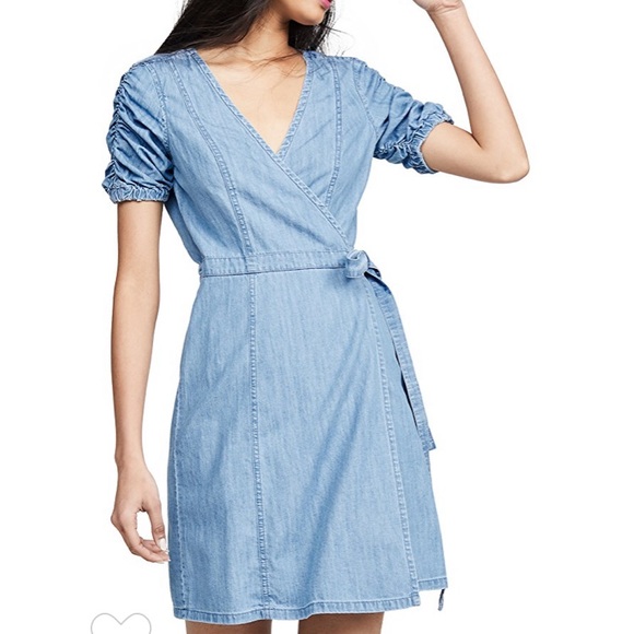 chambray wrap dress
